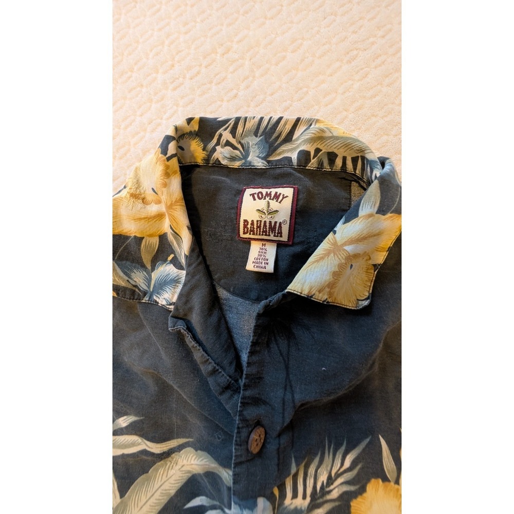 Tommy Bahama Mens Medium Silk Cotton Floral Tropical Shirt - Picture 2 of 6